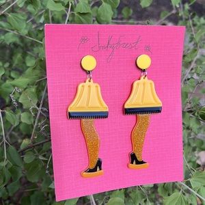 A Christmas Story Leg Lamp Drop Earrings Christmas Fun Quirky Earrings